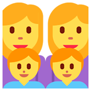 Émoji 👩‍👩‍👦‍👦 Famille : Femme, Femme, Garçon Et Garçon sur Twitter Twemoji 2.2.2.