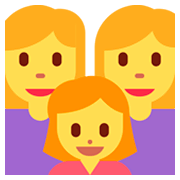 👩‍👩‍👧 Emoji Familia: Mujer, Mujer, Niña en Twitter Twemoji 2.2.2.