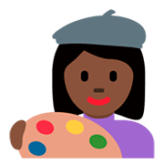 👩🏿‍🎨 Emoji Künstlerin: dunkle Hautfarbe Twitter Twemoji 2.2.2.