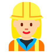 👷🏼‍♀️ Emoji Bauarbeiterin: mittelhelle Hautfarbe Twitter Twemoji 2.2.2.