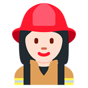 👩🏻‍🚒 Emoji Feuerwehrfrau: helle Hautfarbe Twitter Twemoji 2.2.2.