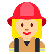 👩🏼‍🚒 Emoji Feuerwehrfrau: mittelhelle Hautfarbe Twitter Twemoji 2.2.2.