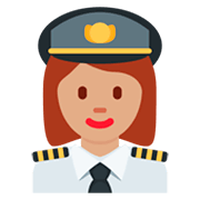 Émoji 👩🏽‍✈️ Pilote Femme : Peau Légèrement Mate sur Twitter Twemoji 2.2.2.