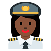 👩🏿‍✈️ Emoji Piloto Mujer: Tono De Piel Oscuro en Twitter Twemoji 2.2.2.