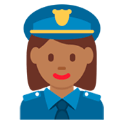 👮🏾‍♀️ Emoji Policial Mulher: Pele Morena Escura na Twitter Twemoji 2.2.2.