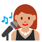 👩🏽‍🎤 Emoji Sängerin: mittlere Hautfarbe Twitter Twemoji 2.2.2.