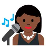 👩🏿‍🎤 Emoji Cantante Mujer: Tono De Piel Oscuro en Twitter Twemoji 2.2.2.