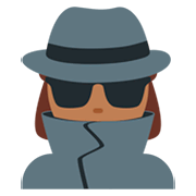 🕵🏾‍♀️ Emoji Detective Mujer: Tono De Piel Oscuro Medio en Twitter Twemoji 2.2.2.