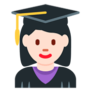 👩🏻‍🎓 Emoji Studentin: helle Hautfarbe Twitter Twemoji 2.2.2.