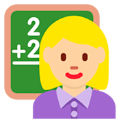 Emoji 👩🏼‍🏫 Professoressa: Carnagione Abbastanza Chiara su Twitter Twemoji 2.2.2.
