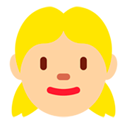 👧🏼 Emoji Mädchen: mittelhelle Hautfarbe Twitter Twemoji 2.2.2.