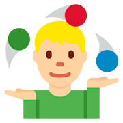 🤹🏼 Emoji Persona Haciendo Malabares: Tono De Piel Claro Medio en Twitter Twemoji 2.2.2.