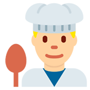 👨🏼‍🍳 Emoji Cocinero: Tono De Piel Claro Medio en Twitter Twemoji 2.2.2.