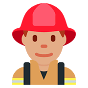 Émoji 👨🏽‍🚒 Pompier Homme : Peau Légèrement Mate sur Twitter Twemoji 2.2.2.
