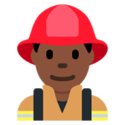 Emoji 👨🏿‍🚒 Pompiere Uomo: Carnagione Scura su Twitter Twemoji 2.2.2.