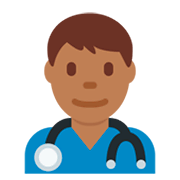 👨🏾‍⚕️ Emoji Profesional Sanitario Hombre: Tono De Piel Oscuro Medio en Twitter Twemoji 2.2.2.