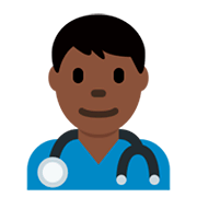 👨🏿‍⚕️ Emoji Homem Profissional Da Saúde: Pele Escura na Twitter Twemoji 2.2.2.