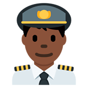 Émoji 👨🏿‍✈️ Pilote Homme : Peau Foncée sur Twitter Twemoji 2.2.2.