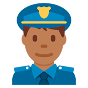 👮🏾‍♂️ Emoji Agente De Policía Hombre: Tono De Piel Oscuro Medio en Twitter Twemoji 2.2.2.