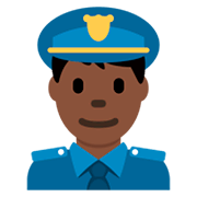 👮🏿‍♂️ Emoji Agente De Policía Hombre: Tono De Piel Oscuro en Twitter Twemoji 2.2.2.