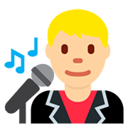 👨🏼‍🎤 Emoji Sänger: mittelhelle Hautfarbe Twitter Twemoji 2.2.2.