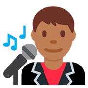 👨🏾‍🎤 Emoji Cantante Hombre: Tono De Piel Oscuro Medio en Twitter Twemoji 2.2.2.