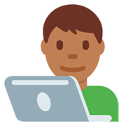 👨🏾‍💻 Emoji IT-Experte: mitteldunkle Hautfarbe Twitter Twemoji 2.2.2.