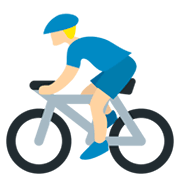 🚴🏼‍♂️ Emoji Hombre En Bicicleta: Tono De Piel Claro Medio en Twitter Twemoji 2.2.2.