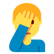 🤦‍♂️ Emoji sich an den Kopf fassender Mann Twitter Twemoji 2.2.2.