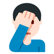 Emoji 🤦🏻‍♂️ Uomo Esasperato: Carnagione Chiara su Twitter Twemoji 2.2.2.