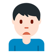 🙍🏻‍♂️ Emoji missmutiger Mann: helle Hautfarbe Twitter Twemoji 2.2.2.