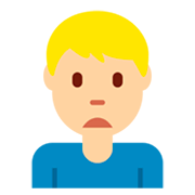 🙍🏼‍♂️ Emoji Hombre Frunciendo El Ceño: Tono De Piel Claro Medio en Twitter Twemoji 2.2.2.
