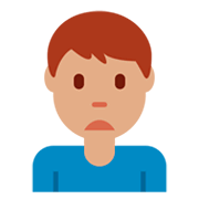 🙍🏽‍♂️ Emoji Hombre Frunciendo El Ceño: Tono De Piel Medio en Twitter Twemoji 2.2.2.