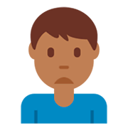 🙍🏾‍♂️ Emoji Hombre Frunciendo El Ceño: Tono De Piel Oscuro Medio en Twitter Twemoji 2.2.2.