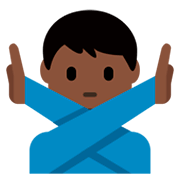 🙅🏿‍♂️ Emoji Hombre Haciendo El Gesto De «no»: Tono De Piel Oscuro en Twitter Twemoji 2.2.2.