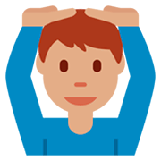 🙆🏽‍♂️ Emoji Hombre Haciendo El Gesto De «de Acuerdo»: Tono De Piel Medio en Twitter Twemoji 2.2.2.