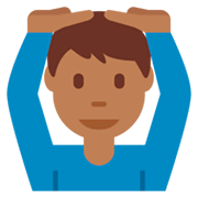 🙆🏾‍♂️ Emoji Hombre Haciendo El Gesto De «de Acuerdo»: Tono De Piel Oscuro Medio en Twitter Twemoji 2.2.2.