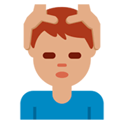 💆🏽‍♂️ Emoji Mann, der eine Kopfmassage bekommt: mittlere Hautfarbe Twitter Twemoji 2.2.2.