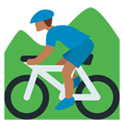 🚵🏾‍♂️ Emoji Homem Fazendo Mountain Bike: Pele Morena Escura na Twitter Twemoji 2.2.2.