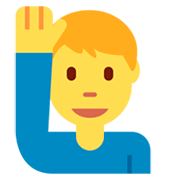 Emoji 🙋‍♂️ Uomo Con Mano Alzata su Twitter Twemoji 2.2.2.