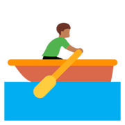 🚣🏾‍♂️ Emoji Hombre Remando En Un Bote: Tono De Piel Oscuro Medio en Twitter Twemoji 2.2.2.