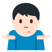 🤷🏻‍♂️ Emoji Hombre Encogido De Hombros: Tono De Piel Claro en Twitter Twemoji 2.2.2.