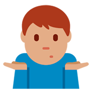 🤷🏽‍♂️ Emoji schulterzuckender Mann: mittlere Hautfarbe Twitter Twemoji 2.2.2.