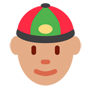 👲🏽 Emoji Hombre Con Gorro Chino: Tono De Piel Medio en Twitter Twemoji 2.2.2.