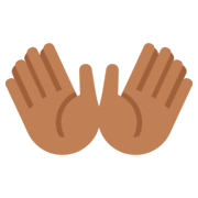 👐🏾 Emoji Mãos Abertas: Pele Morena Escura na Twitter Twemoji 2.2.2.