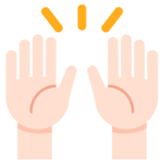 🙌🏻 Emoji zwei erhobene Handflächen: helle Hautfarbe Twitter Twemoji 2.2.2.