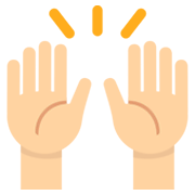 🙌🏼 Emoji zwei erhobene Handflächen: mittelhelle Hautfarbe Twitter Twemoji 2.2.2.