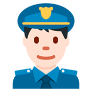👮🏻 Emoji Polizist(in): helle Hautfarbe Twitter Twemoji 2.2.2.