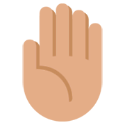 Emoji ✋🏽 Mano Alzata: Carnagione Olivastra su Twitter Twemoji 2.2.2.