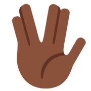 🖖🏿 Emoji vulkanischer Gruß: dunkle Hautfarbe Twitter Twemoji 2.2.2.